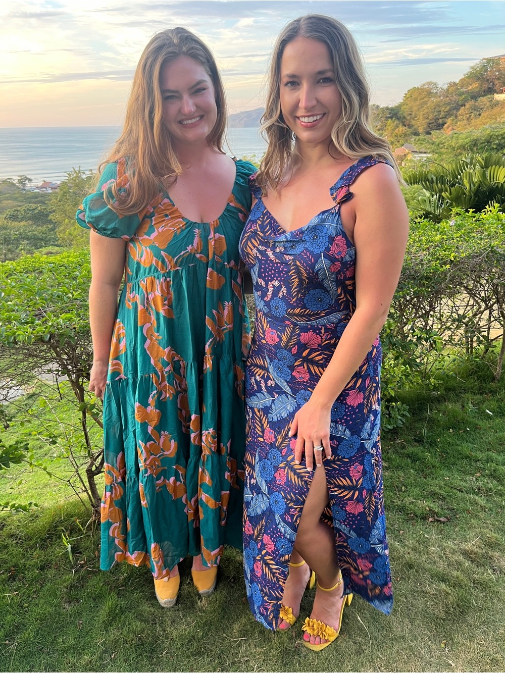 Blue Floral flare strap Maxi Dress